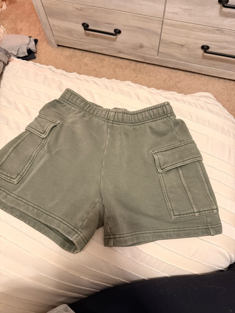 TNA Olive CozyFleece Mega Fit shorts